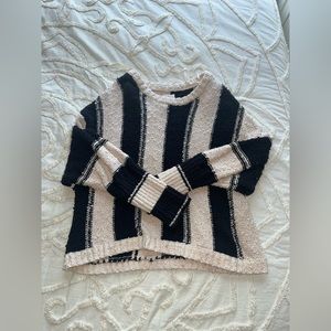 Billabong Black and Cream Striped Sweater